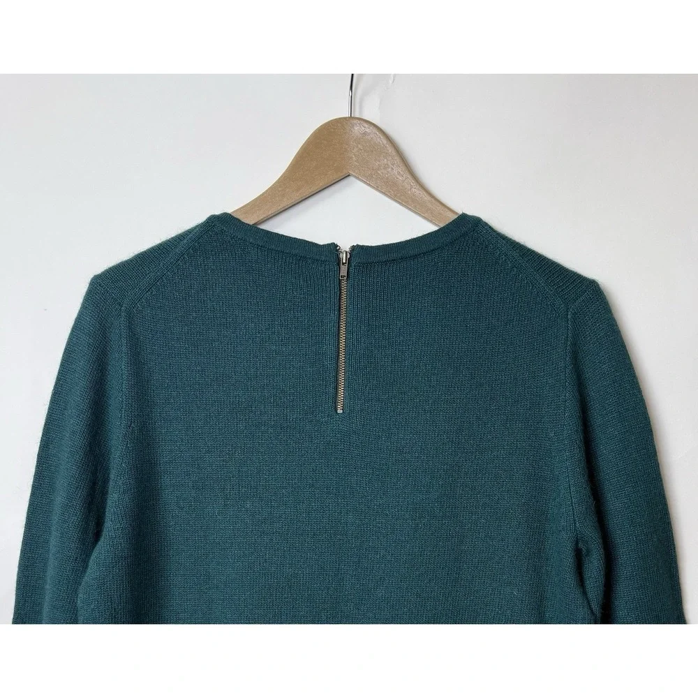 J Crew Dark Green Jeweled Starburst Blue Embellished Sweater Top Wool Rabbit Bld